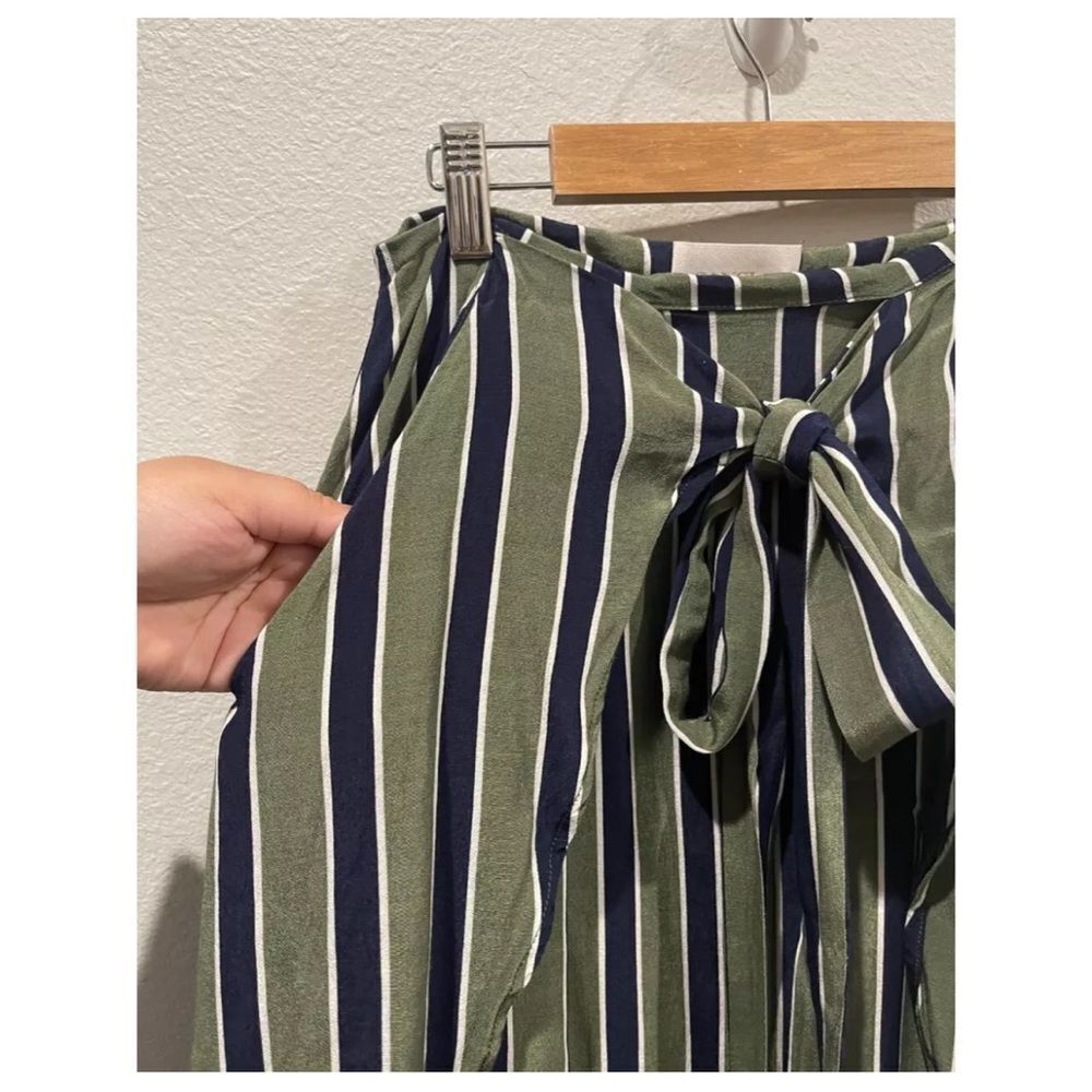 SANCIA‎ Mira Striped Tie Wrap Midi Green Skirt Size XS - Picture 6 of 8